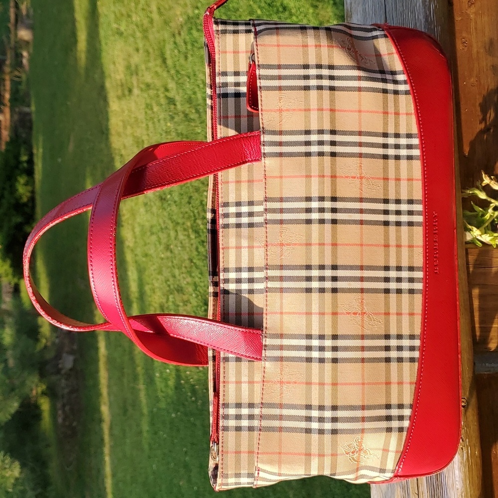 Burberry Haymarket Check Canvas/Leather handbag
